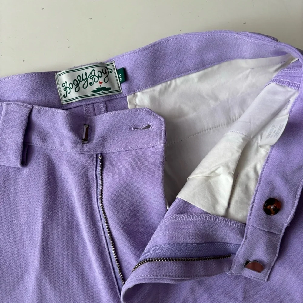 Bogey Boys Men’s The Best Pant Purple Size 30 NWOT Straight Leg Pleated